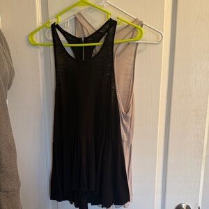 Black and Cream Women's Sleeveless Tops